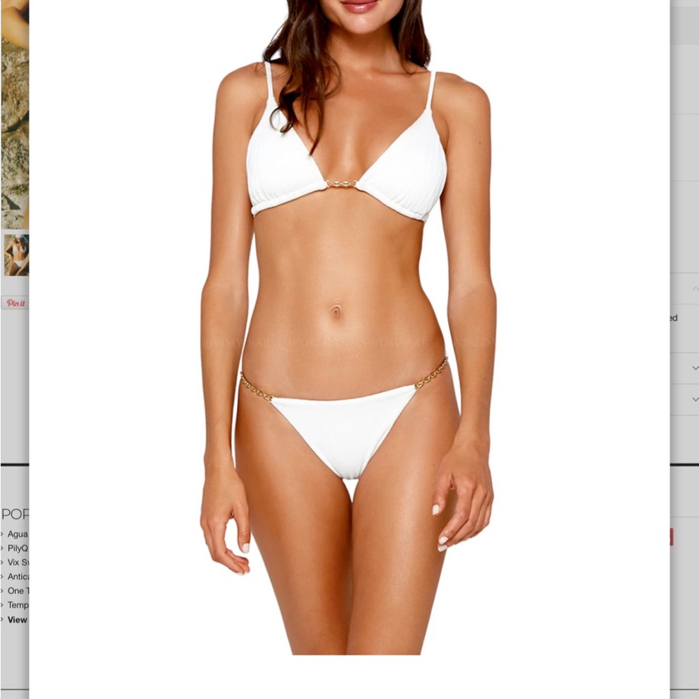 VIX SWIMWEAR MILANO CHAIN TRI PARALLEL BIKINI SET OFF WHITE